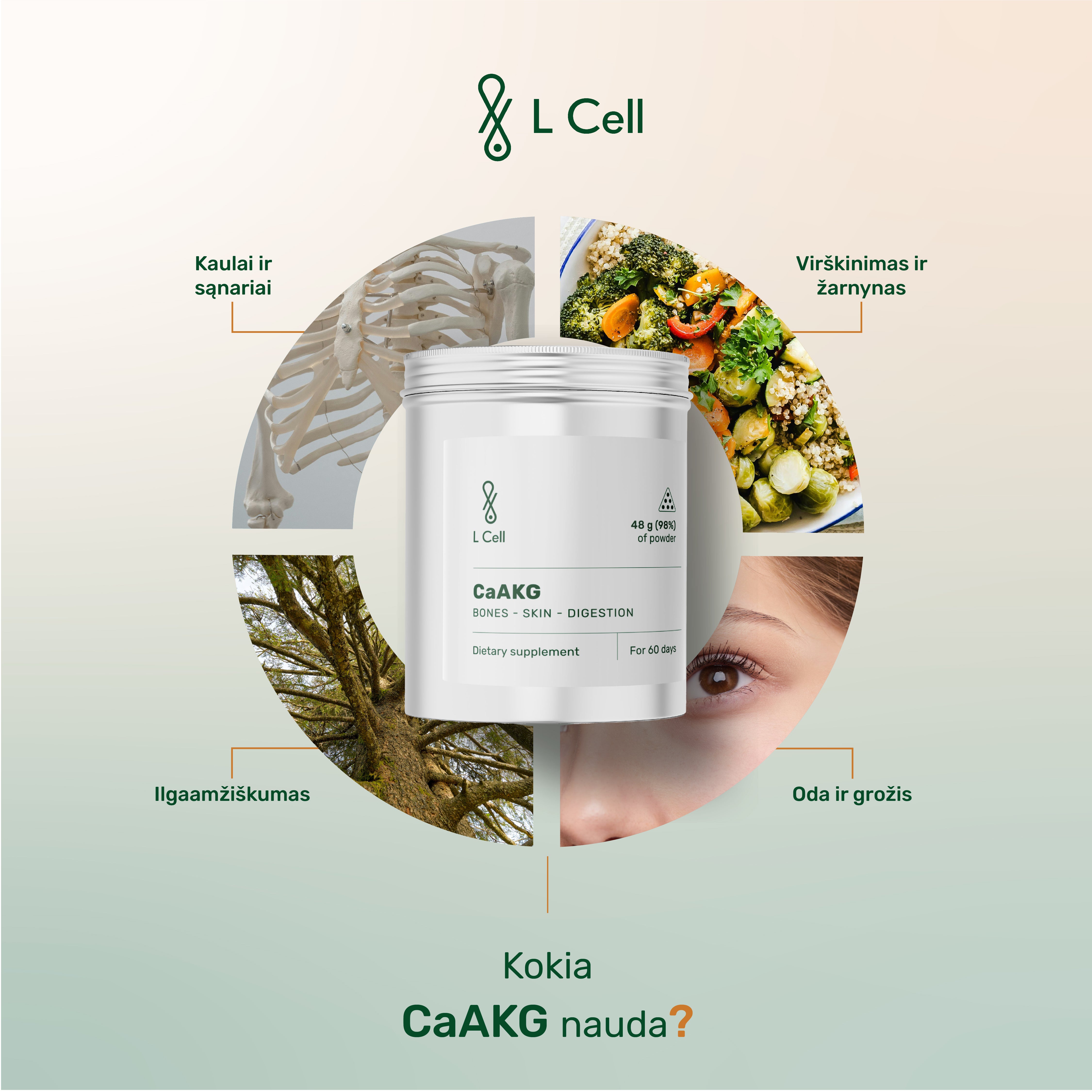 CaAKG Capsules 350mg (30 days, 60pc)
