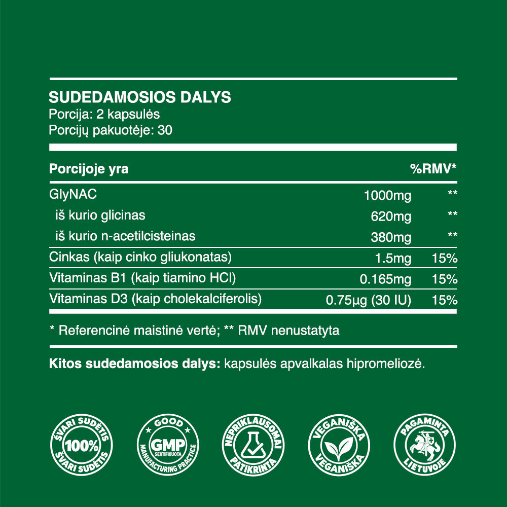 GlyNAC (500mg kapsulės, 60vnt.)
