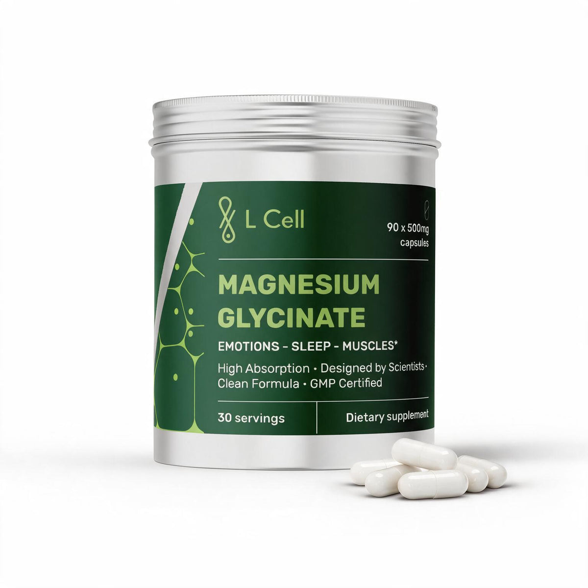 Magnio Bisglicinatas (500mg kapsulės, 90 vnt.)