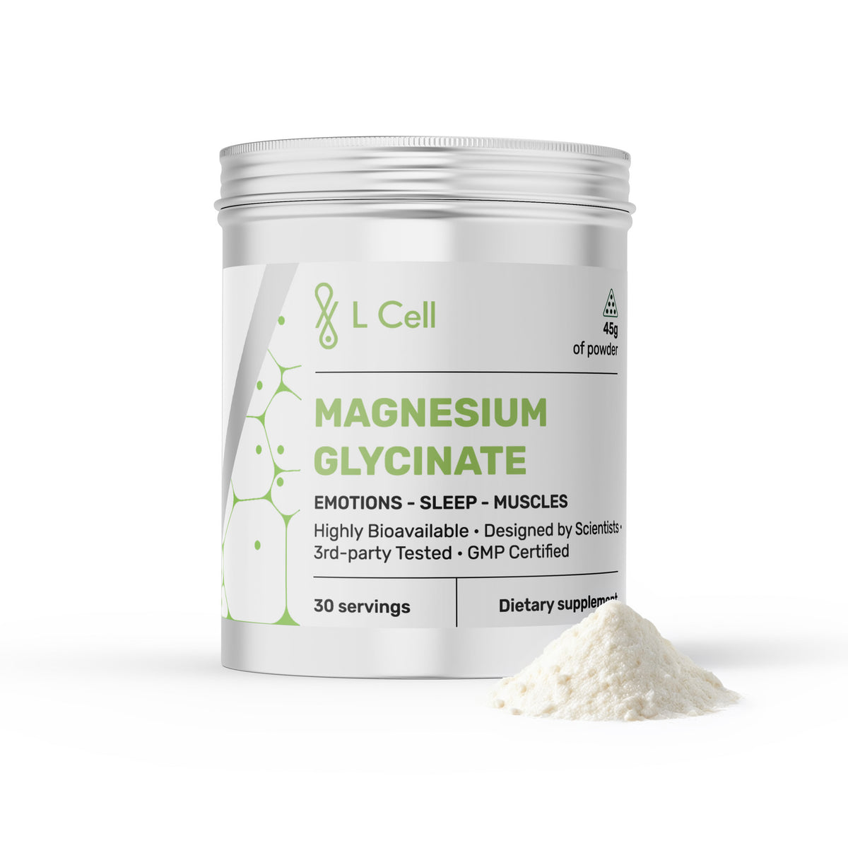 Magnio Bisglicinatas (milteliai, 45g)