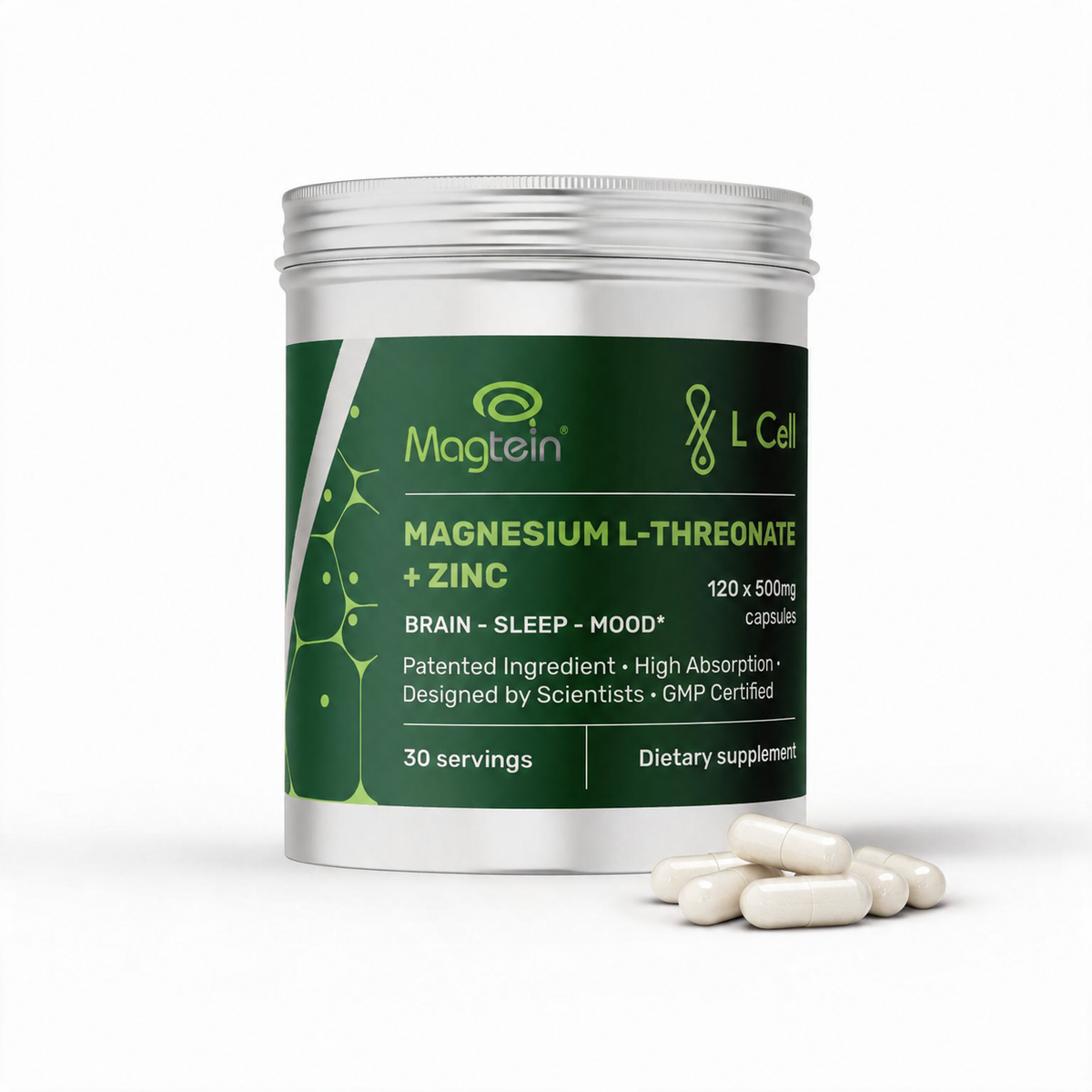 Magnio L-Treonatas (500mg kapsulės, 120 vnt.)