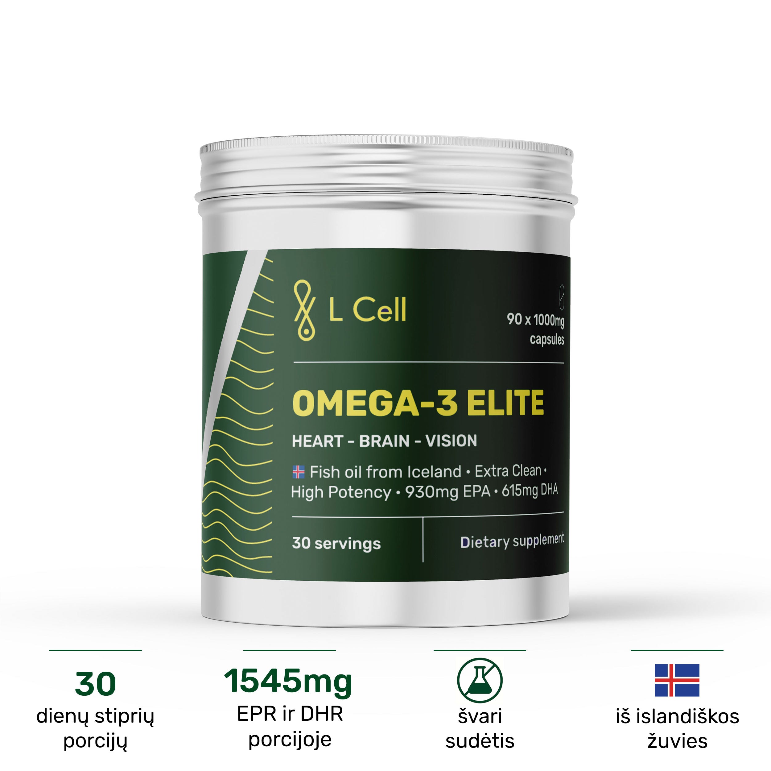 „Omega 3 Elite“ žuvų taukai (1000mg kapsulės, 90 vnt)