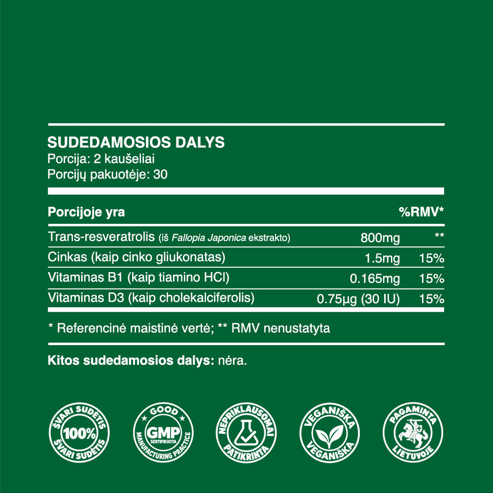 Trans Resveratrolis (milteliai, 24g)
