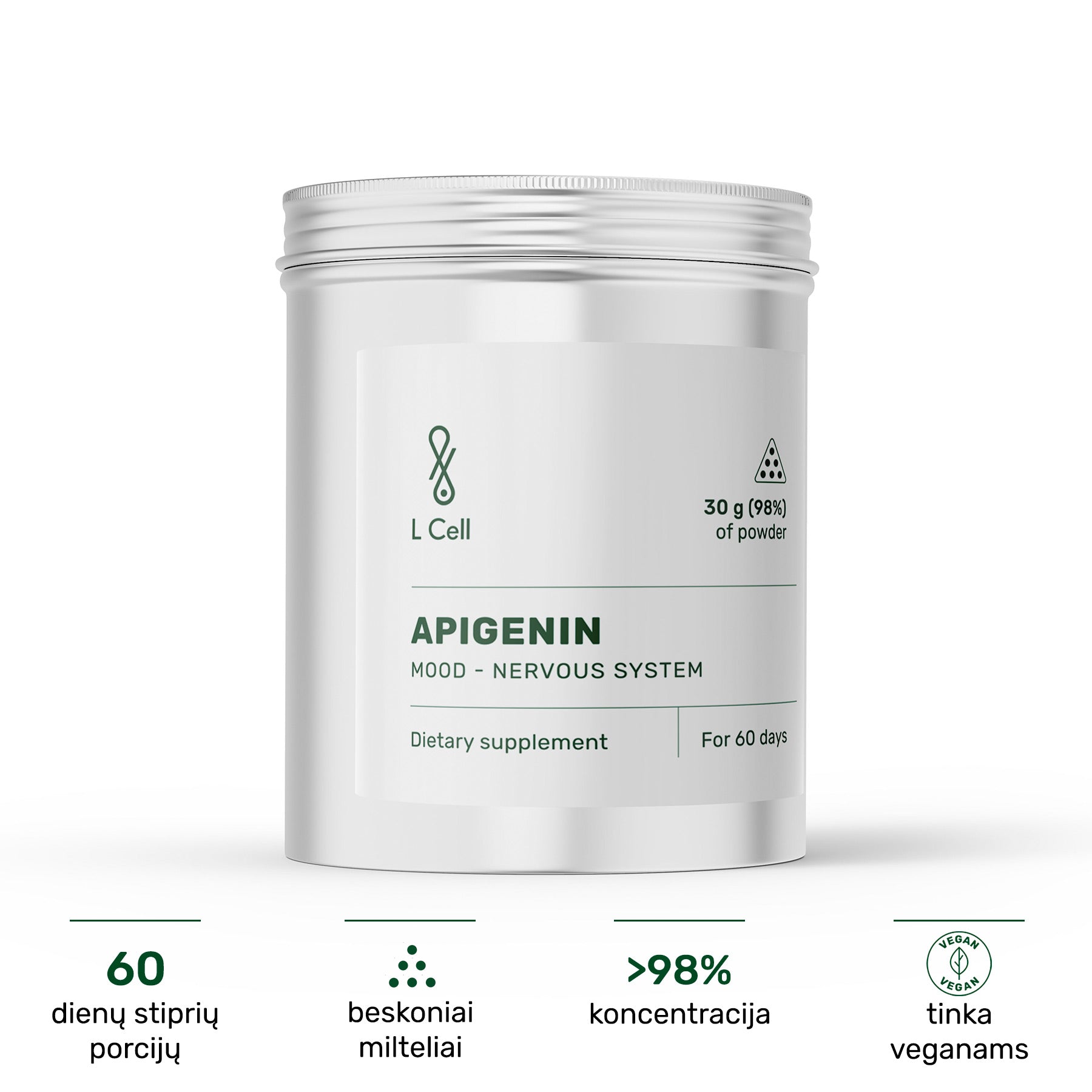 Apigenin Powder 30g (60 days, 98% purity)