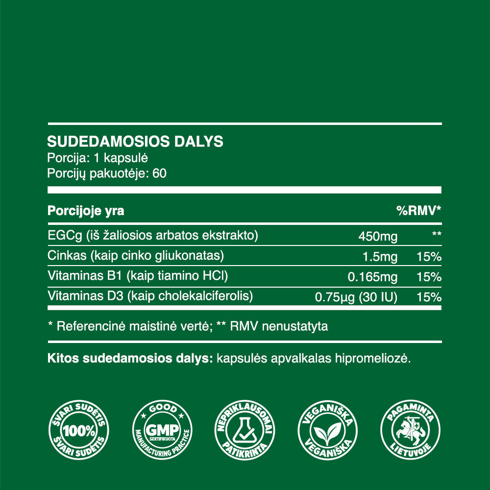 EGCg (450mg kapsulės, 60 vnt.)