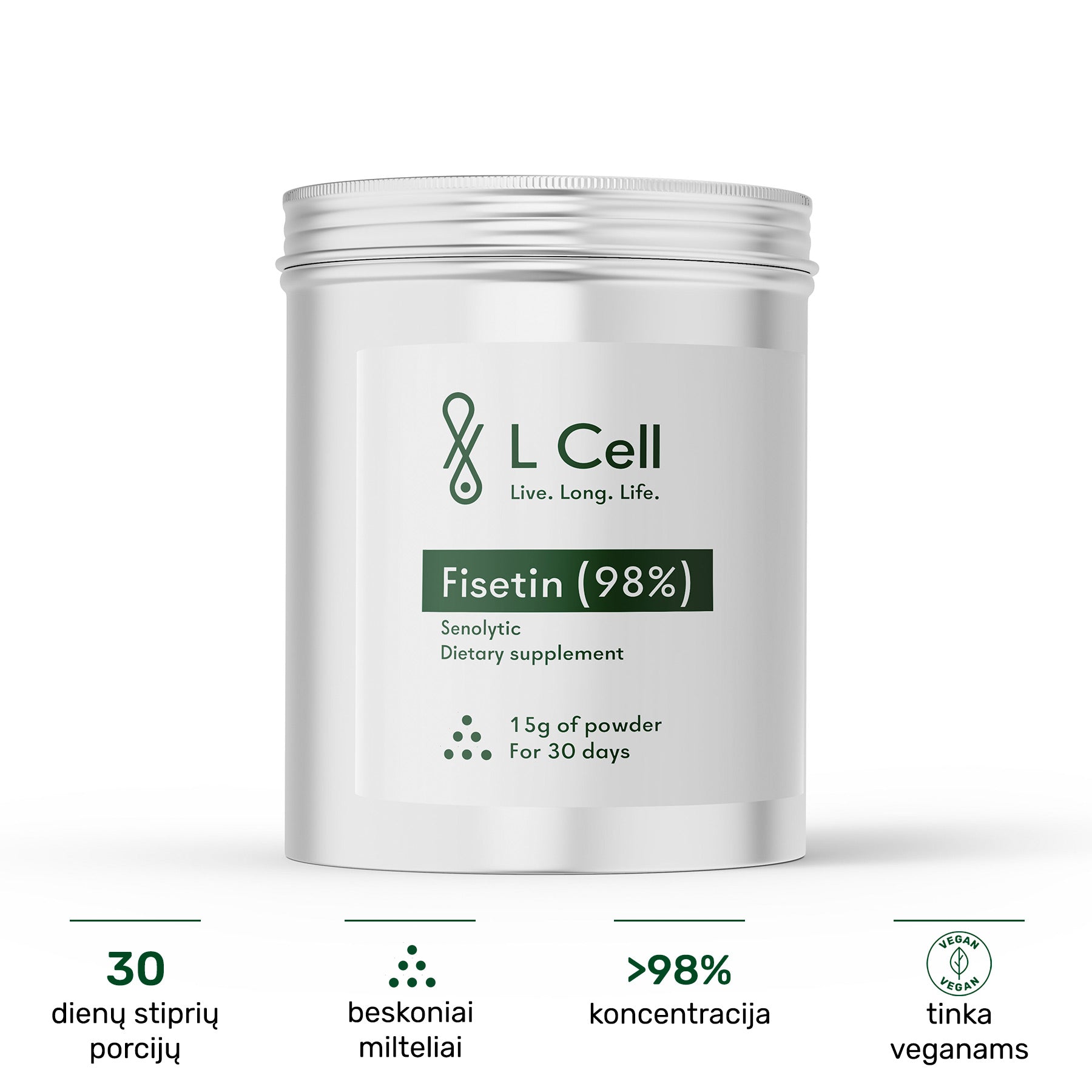 Fisetin Powder 15g (30 days, >98% purity)