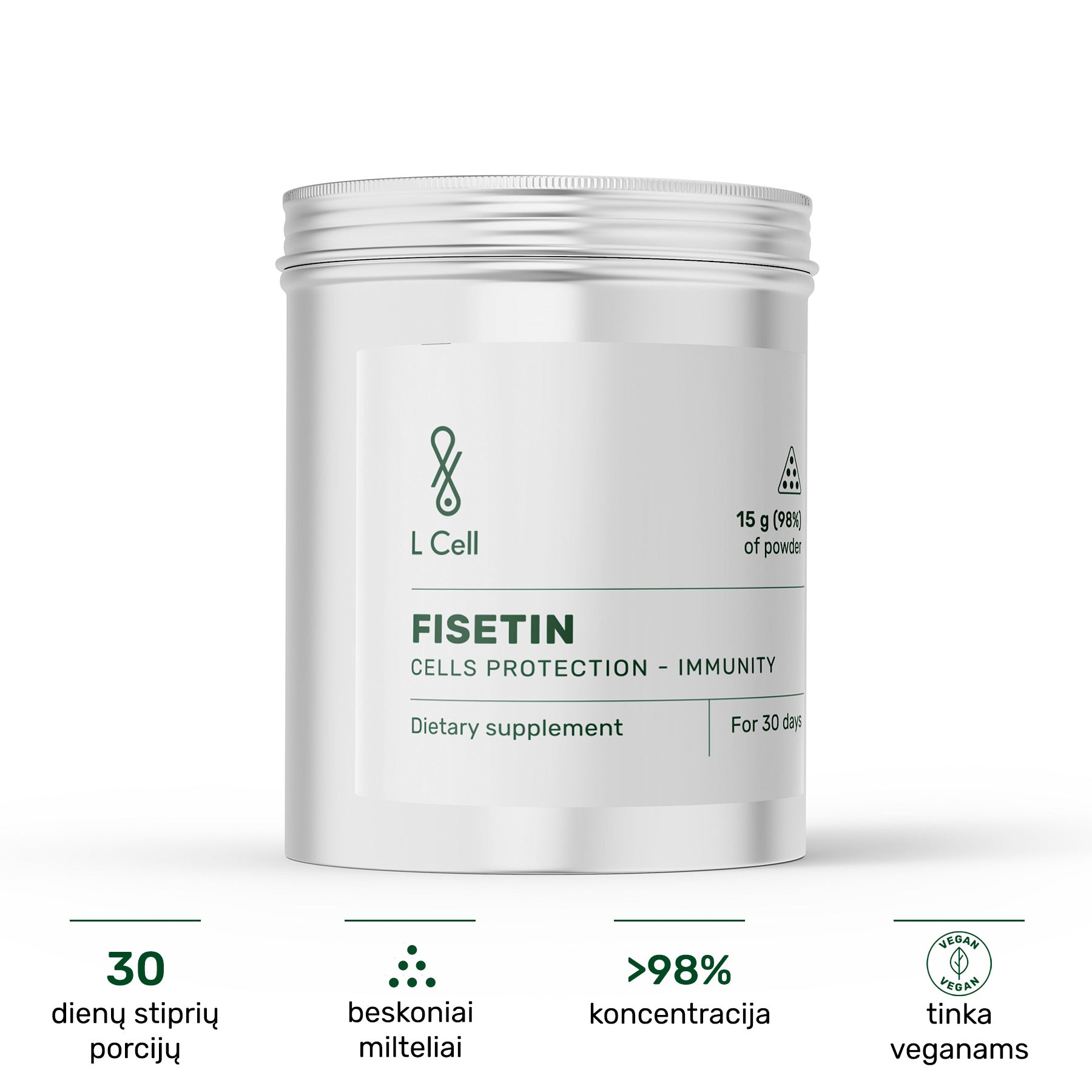 Fisetin Powder 15g (30 days, >98% purity)