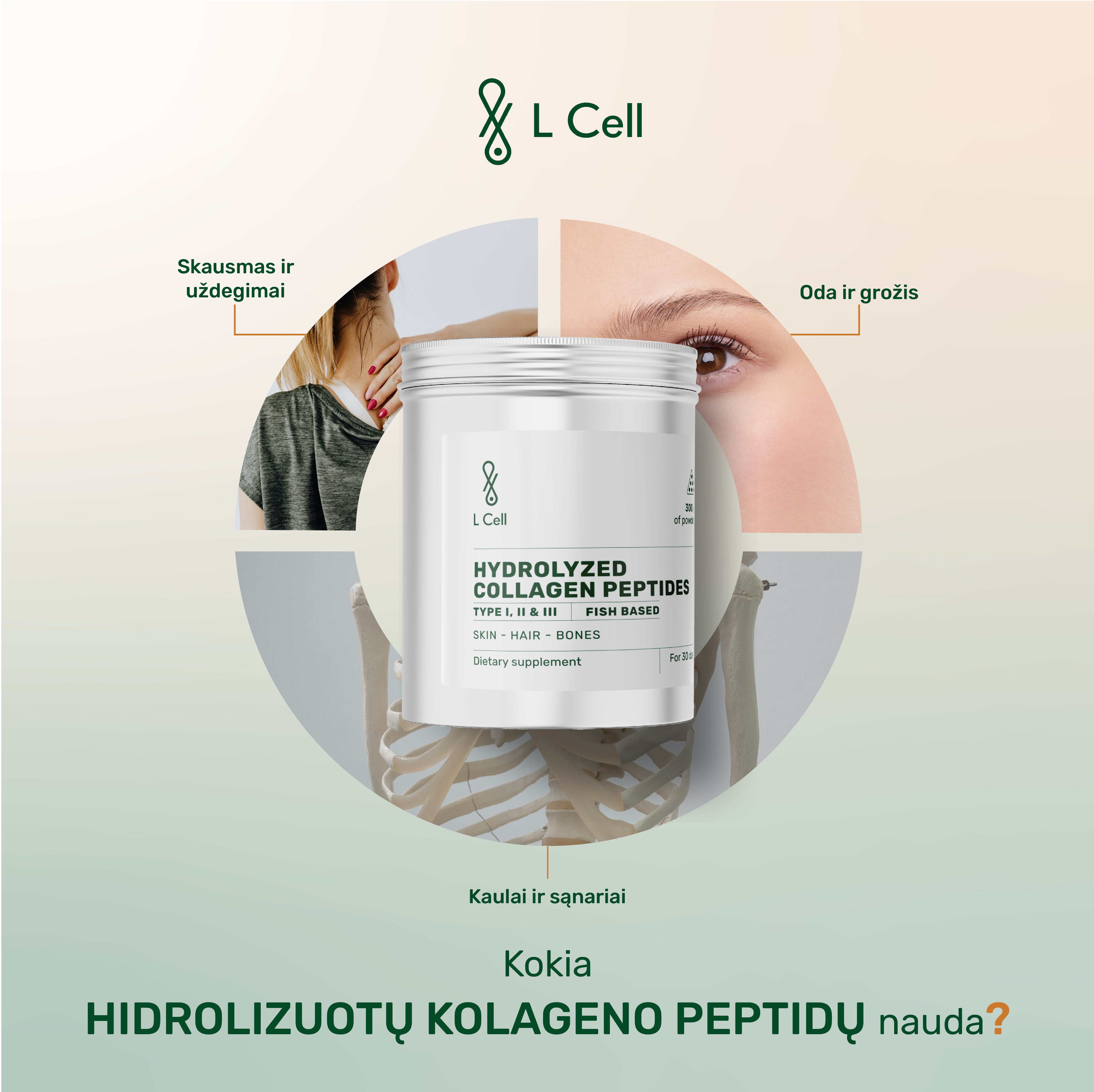 Hidrolizuoti kolageno peptidai (milteliai, 300g), jūriniai