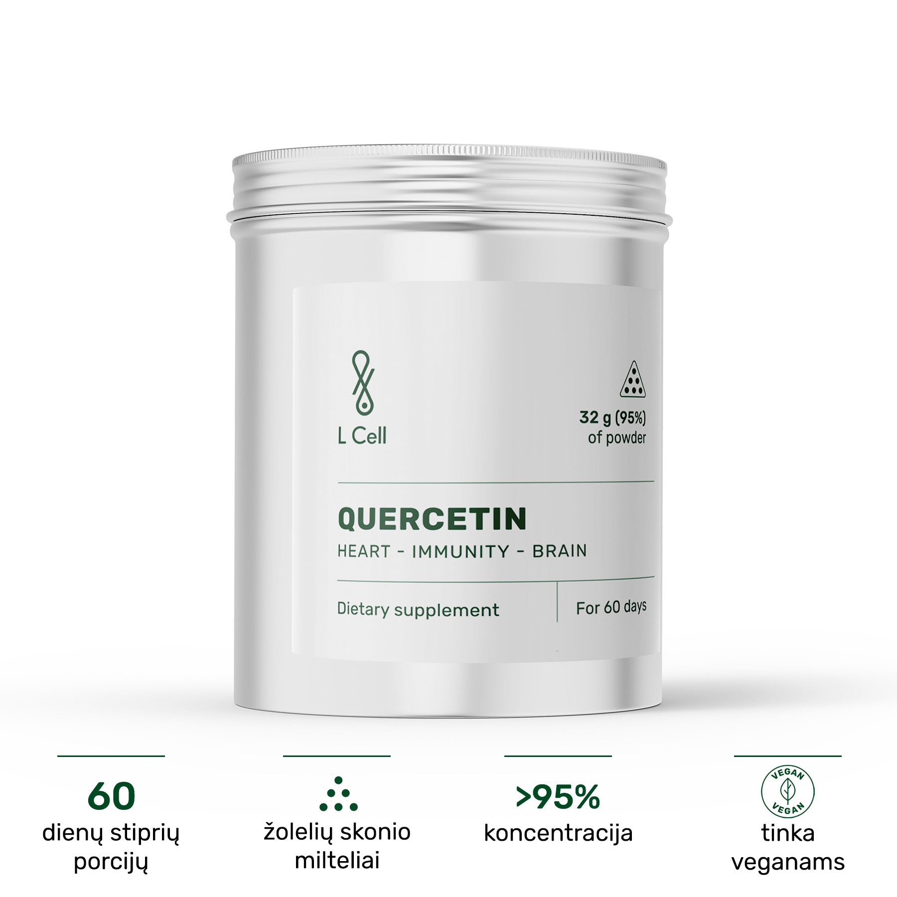 Quercetin Powder 30g (60 days, >98% purity)