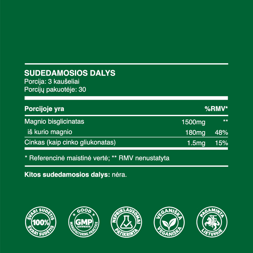 Magnio Bisglicinatas (milteliai, 45g)
