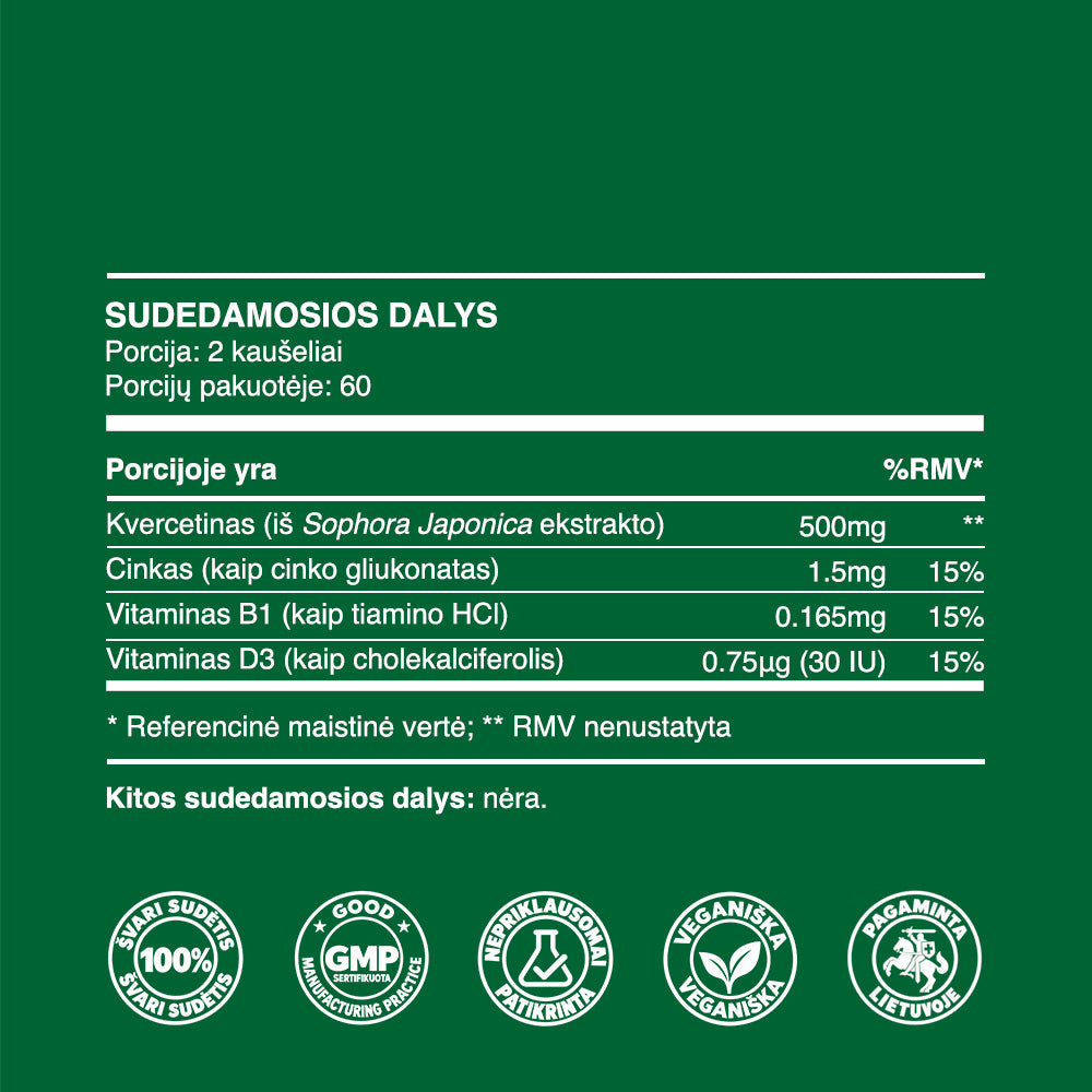 Kvercetinas (milteliai, 30g)