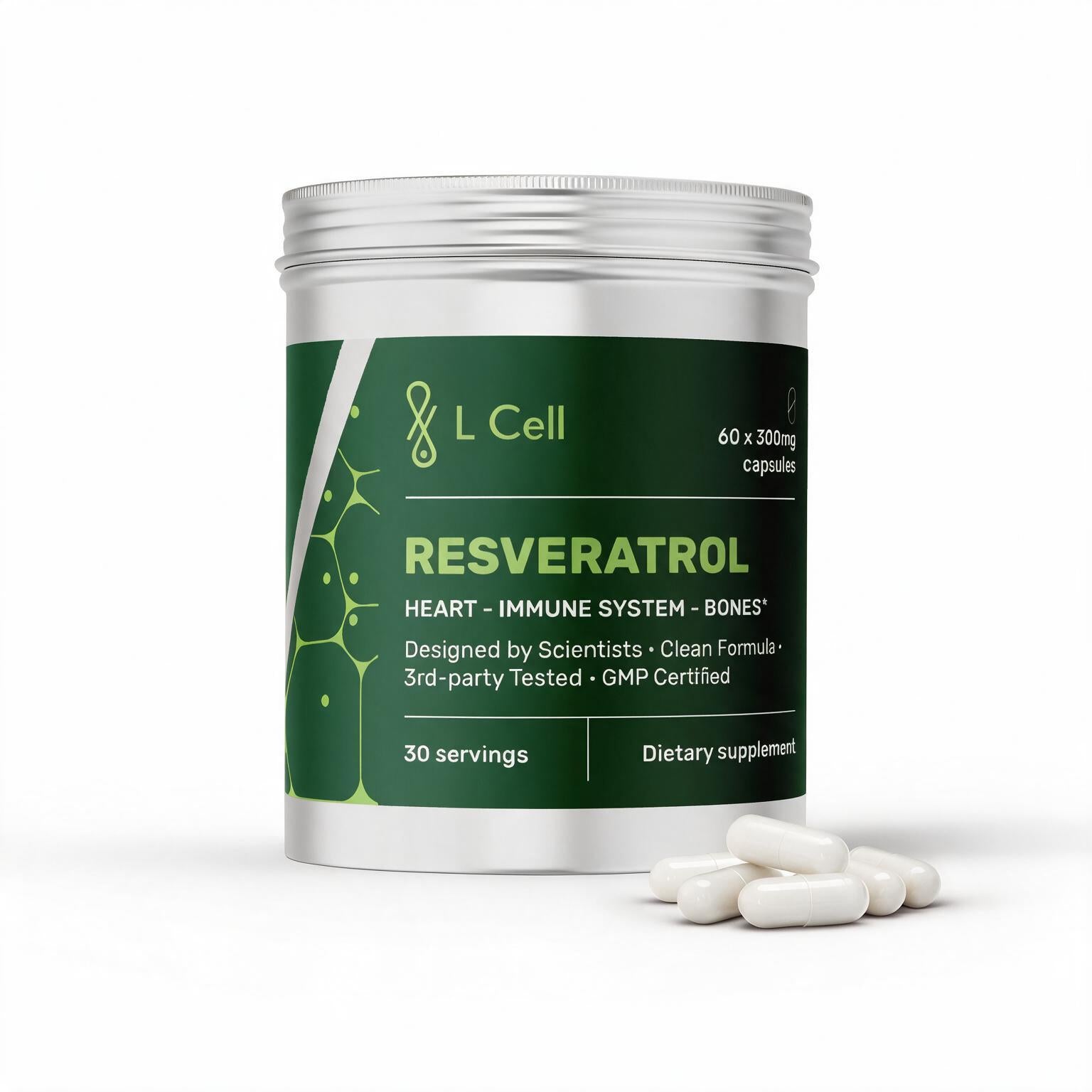 Trans Resveratrolis (300mg kapsulės, 60 vnt.)